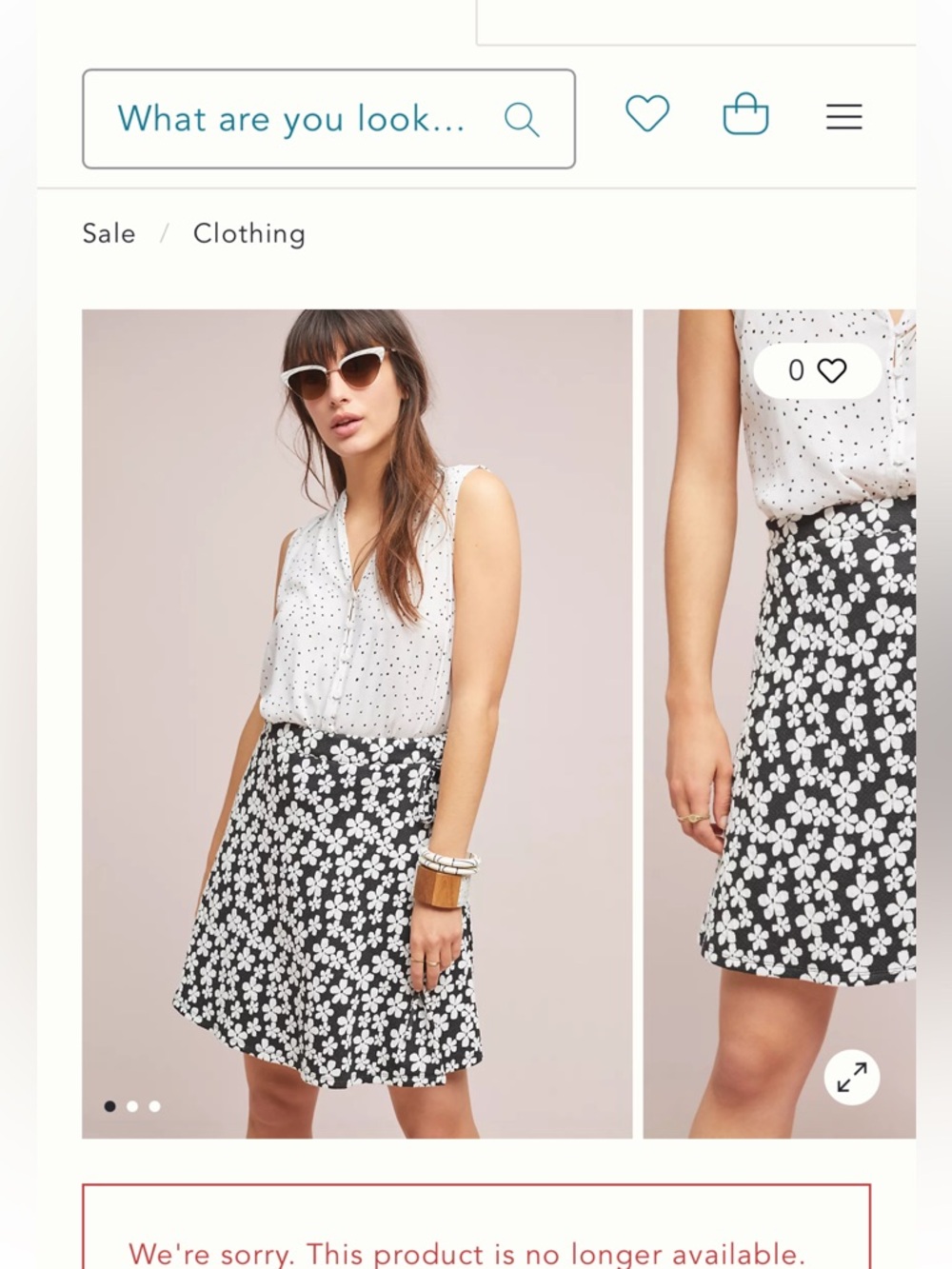 HUTCH for Anthropologie SKIRT scooter BLACK & WHITE floral A-LINE medium